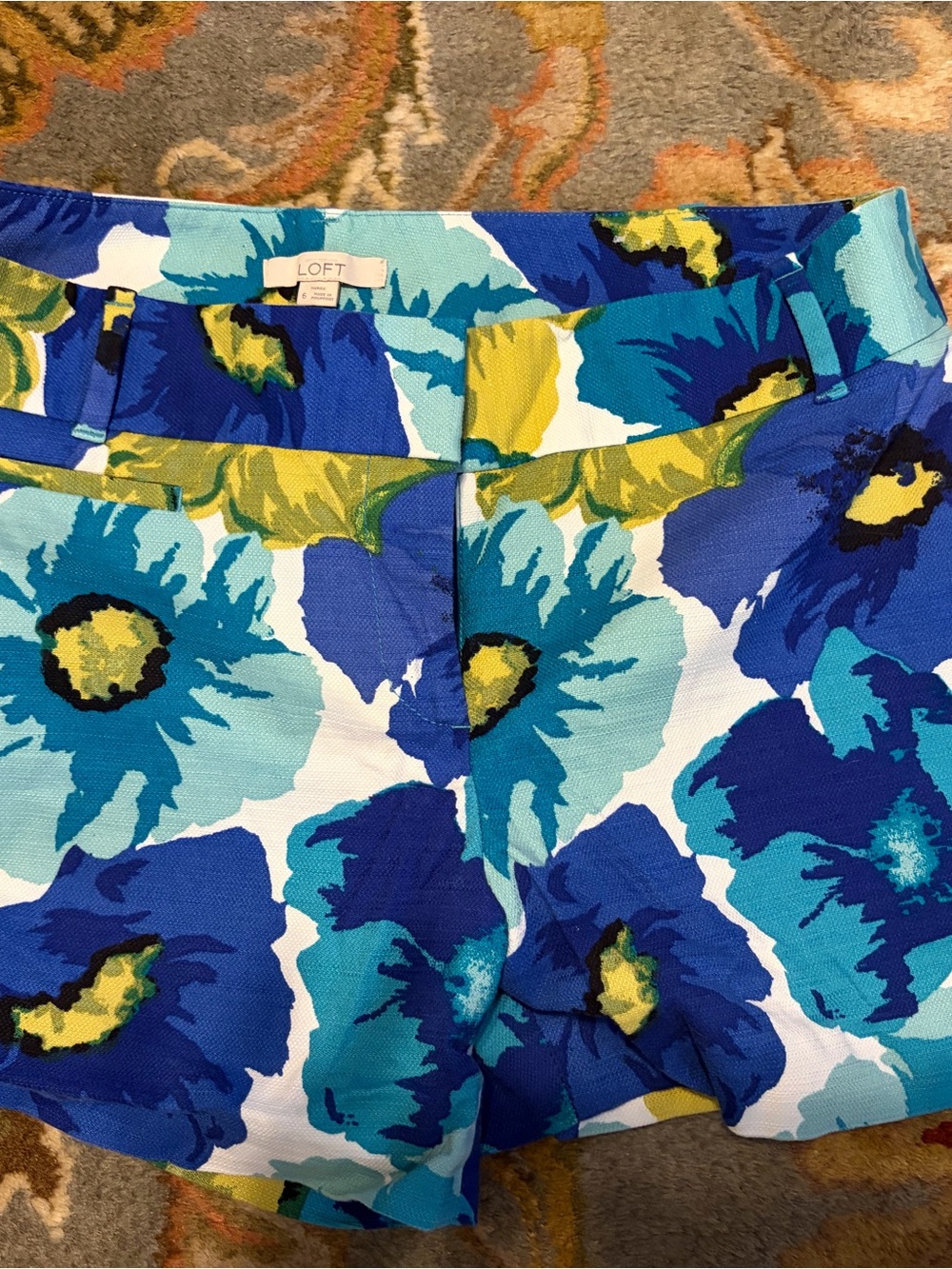 LOFT Blue Aqua Floral Print Women’s Shorts